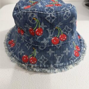 Louis Vuitton X Murakami Cherry Denim Bucket Hat